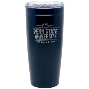 20 oz navy tumbler with Since 1855, Athletic Logo, Penn State University, Nittany Lions